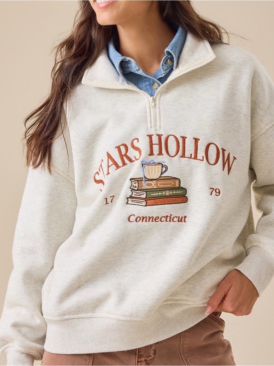 Altar'd State Tops - Altar'd State Cream Fleece Quarter-Zip Pullover| Gilmore Girls|